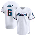 Johmsee M.Marlins #6 Otto Lopez Player White  Home Limited Stitched Jerseys
