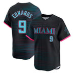 Johmsee M.Marlins #9 Xavier Edwards Player Black City Connect Home Limited Stitched Jerseys