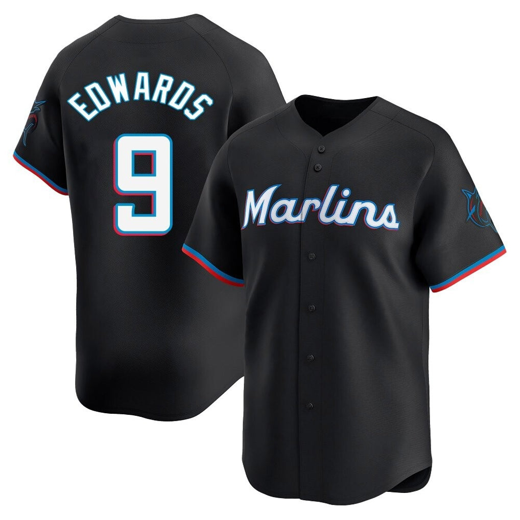 Johmsee M.Marlins #9 Xavier Edwards Player Black  Home Limited Stitched Jerseys