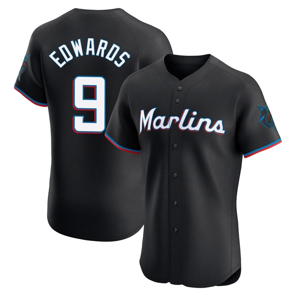 Johmsee M.Marlins #9 Xavier Edwards Player Black Vapor Home Limited Elite Stitched Jerseys