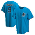 Johmsee M.Marlins #9 Xavier Edwards Player Blue Home Game Stitched Jerseys