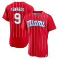 Johmsee M.Marlins #9 Xavier Edwards Player Red City Connect Home Limited Elite Stitched Jerseys