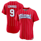 Johmsee M.Marlins #9 Xavier Edwards Player Red City Connect Home Limited Elite Stitched Jerseys