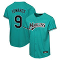Johmsee M.Marlins #9 Xavier Edwards Player Teal Home Game Stitched Jerseys