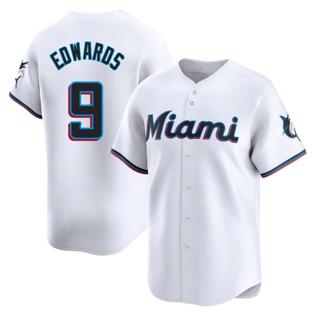 Johmsee M.Marlins #9 Xavier Edwards Player White  Home Limited Stitched Jerseys