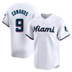 Johmsee M.Marlins #9 Xavier Edwards Player White  Home Limited Stitched Jerseys