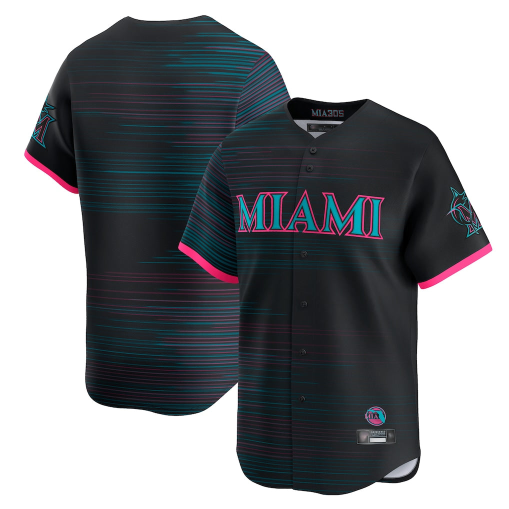 Johmsee M.Marlins Blank Player Black City Connect Home Limited Stitched Jerseys