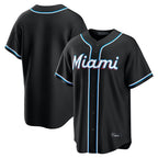 Johmsee M.Marlins Blank Player Black Fashion Out Home Game Stitched Jerseys