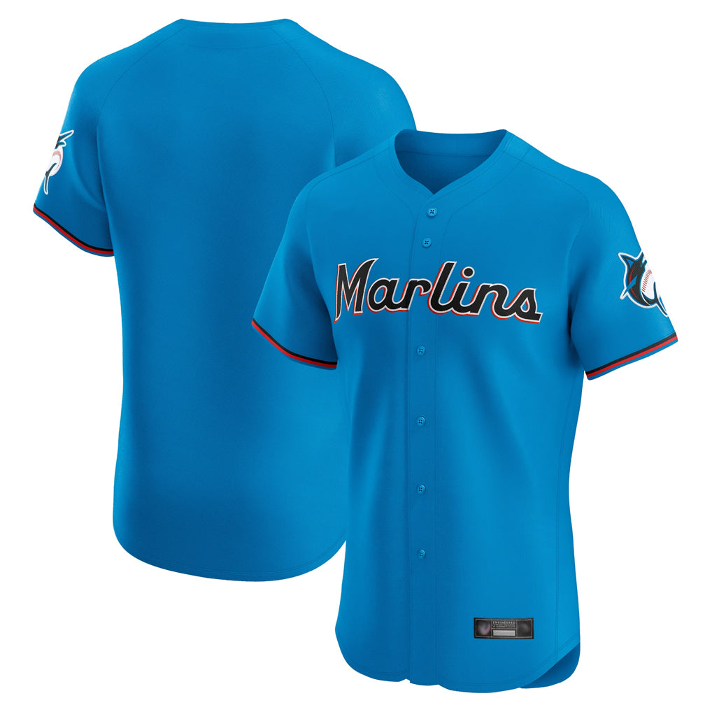 Johmsee M.Marlins Blank Player Blue Home Limited Elite Stitched Jerseys