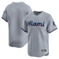 Johmsee M.Marlins Blank Player Gray Home Limited Stitched Jerseys