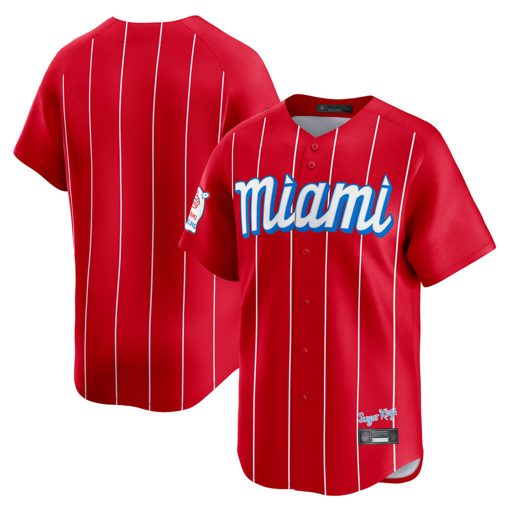 Johmsee M.Marlins Blank Player Red City Connect Home Game Stitched Jerseys