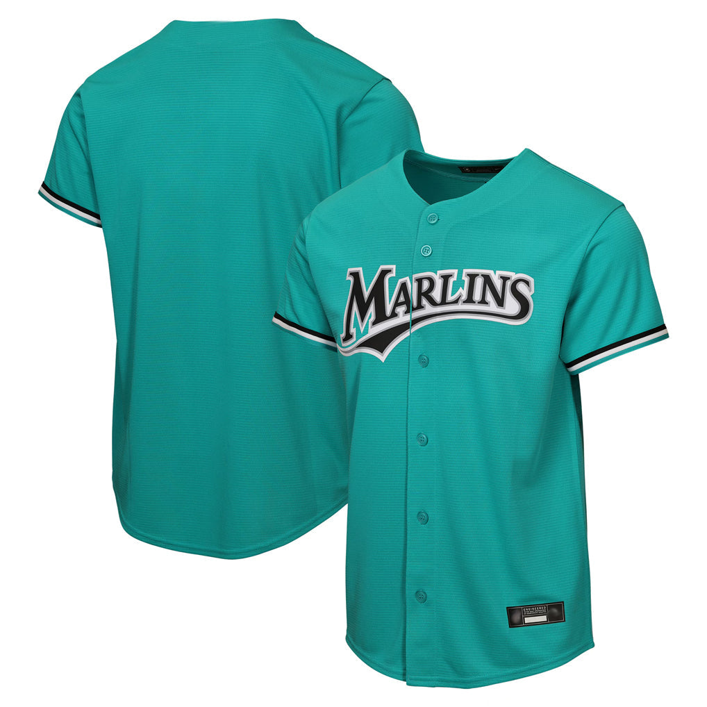 Johmsee M.Marlins Blank Player Teal Mitchell & Ness Cooperstown Collection Game Stitched Jerseys