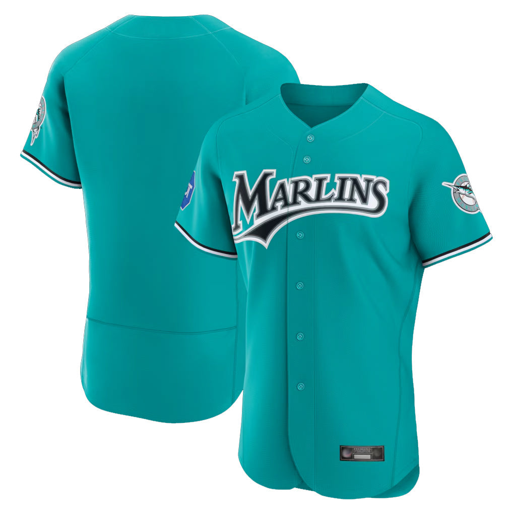 Johmsee M.Marlins Blank Player Teal Mitchell & Ness Cooperstown Collection Limited Elite Stitched Jerseys