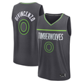 Johmsee M.Timberwolves #0 Donte DiVincenzo Charcoal Fast Break Replica Player Stitched Jerseys - Statement Edition