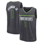 Johmsee M.Timberwolves #1 Terrence Shannon Jr. Anthracite Fast Break Replica Stitched Jerseys - Statement Edition