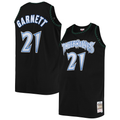 Johmsee M.Timberwolves #21 Kevin Garnett Mitchell & Ness Black 1997-1998 Big & Tall Hardwood Classics Swingman Stitched Jerseys