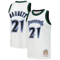 Johmsee M.Timberwolves #21 Kevin Garnett Mitchell & Ness White Hardwood Classics Swingman Stitched Jerseys