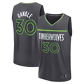 Johmsee M.Timberwolves #30 Julius Randle Charcoal Fast Break Replica Player Stitched Jerseys - Statement Edition