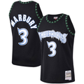 Johmsee M.Timberwolves #3 Stephon Marbury Mitchell & Ness Black 1997-1998 Hardwood Classics Swingman Stitched Jerseys