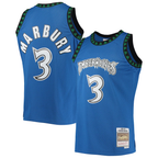 Johmsee M.Timberwolves #3 Stephon Marbury Mitchell & Ness Blue 1996-1997 Hardwood Classics Swingman Stitched Jerseys