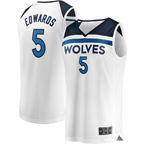 Johmsee M.Timberwolves #5 Anthony Edwards White Fast Break Replica Player Stitched Jerseys - Association Edition