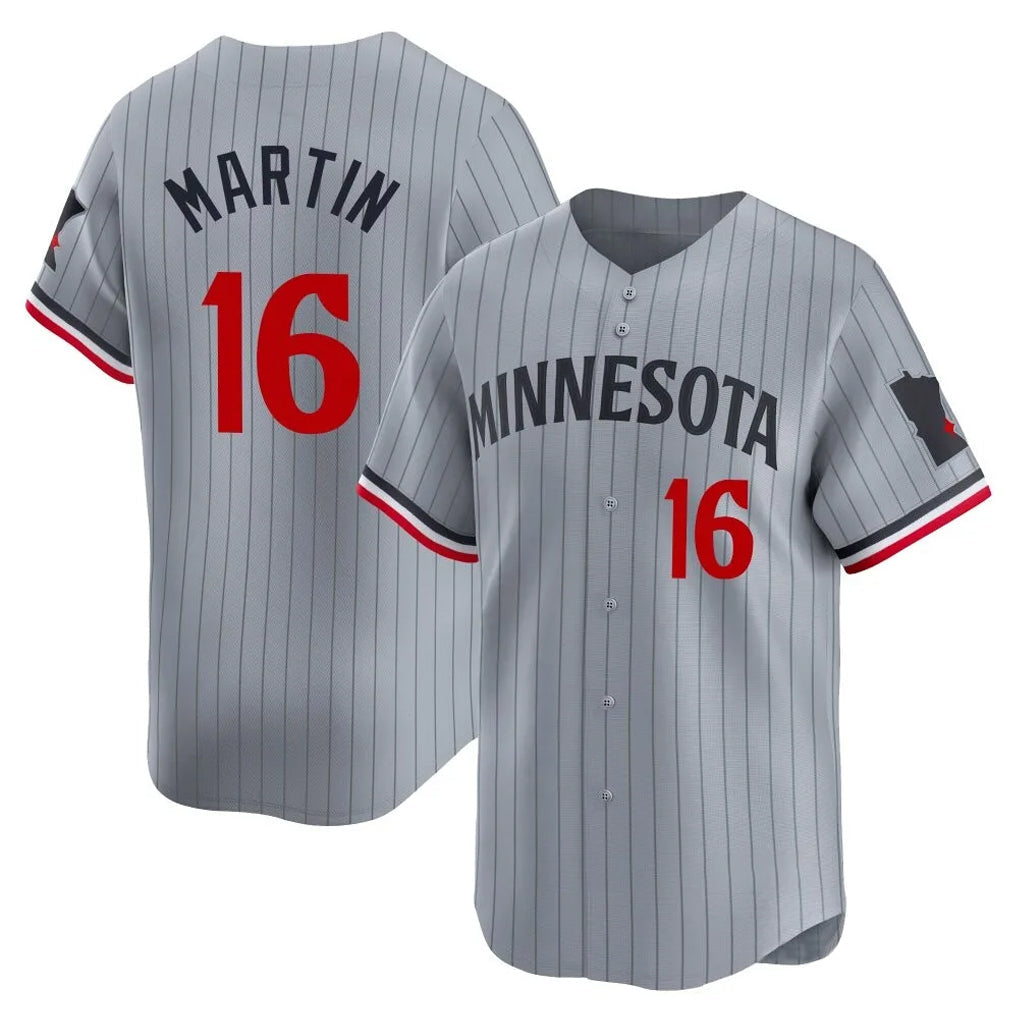 Johmsee M.Twins #16 Austin Martin Player Gray Home Limited Stitched Jerseys