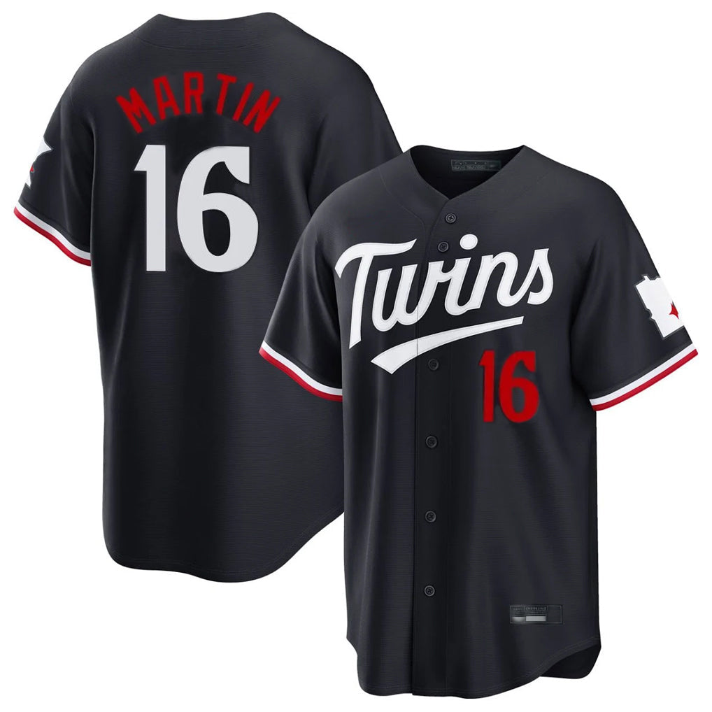 Johmsee M.Twins #16 Austin Martin Player Navy Home Game Stitched Jerseys