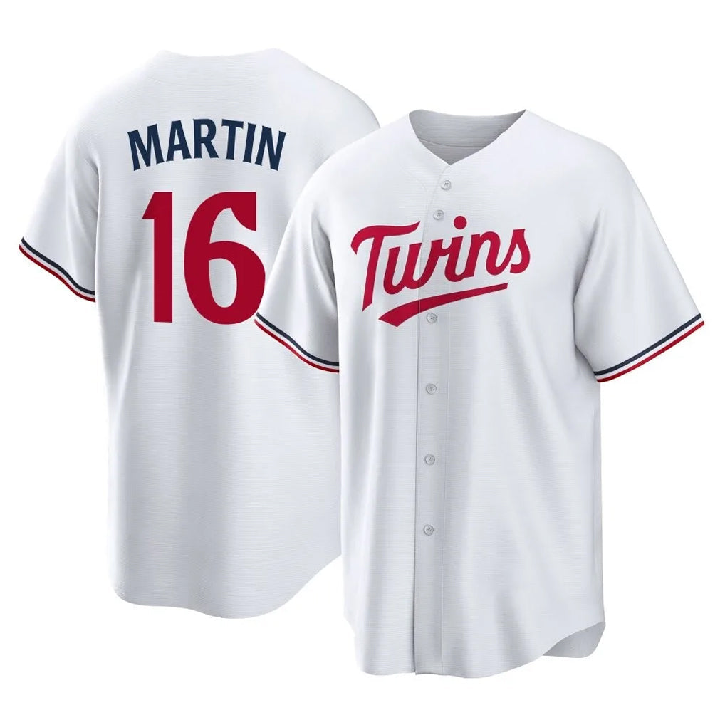 Johmsee M.Twins #16 Austin Martin Player White Home Game Stitched Jerseys