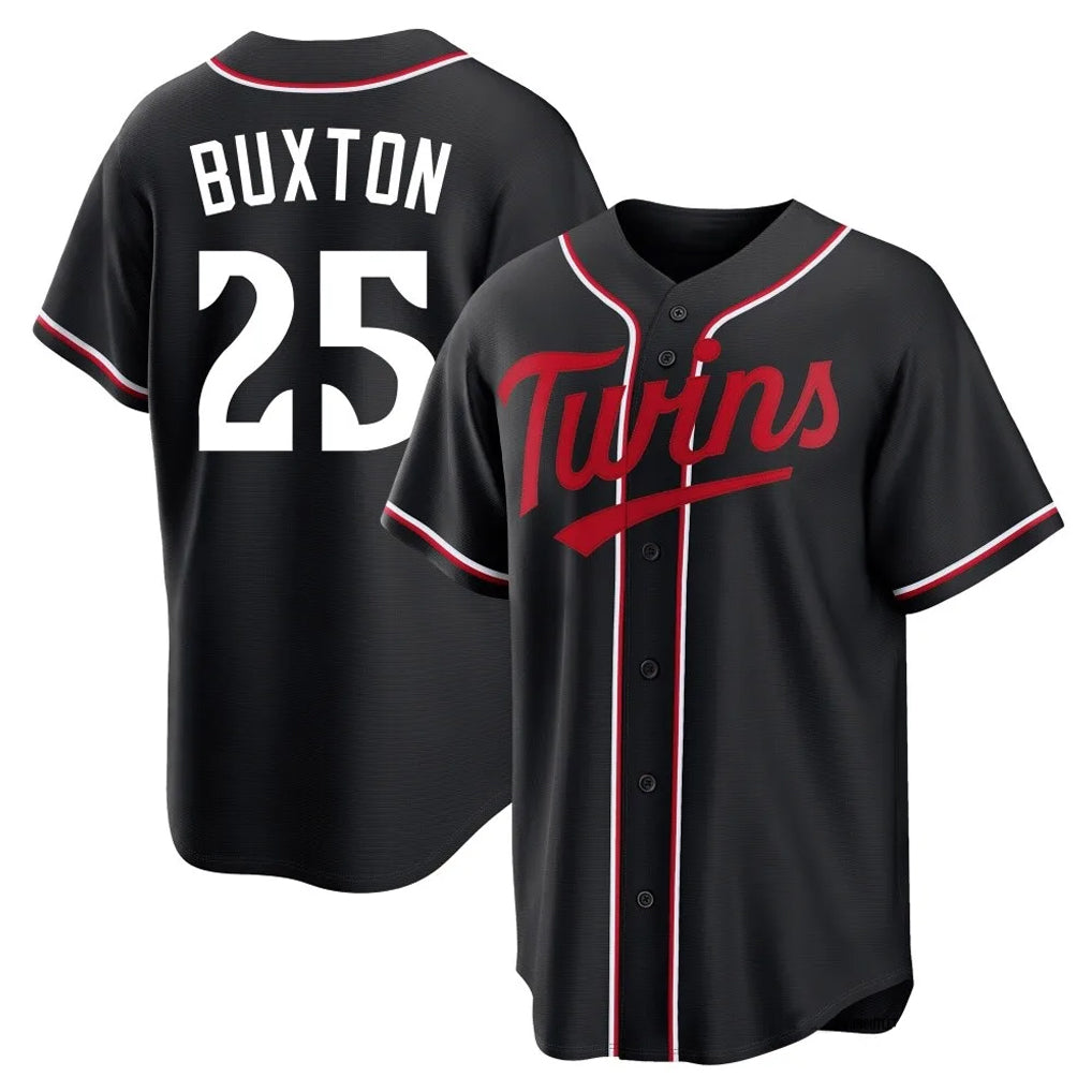 Johmsee M.Twins #25 Byron Buxton Player Black Fashion Out Home Limited Stitched Jerseys