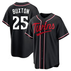 Johmsee M.Twins #25 Byron Buxton Player Black Fashion Out Home Limited Stitched Jerseys