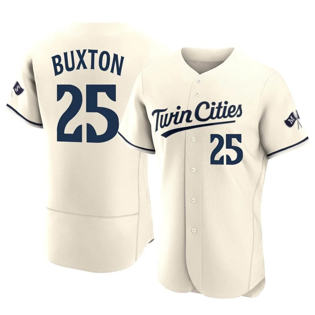 Johmsee M.Twins #25 Byron Buxton Player Cream Home Limited Elite Stitched Jerseys
