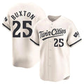 Johmsee M.Twins #25 Byron Buxton Player Cream Home Limited Stitched Jerseys