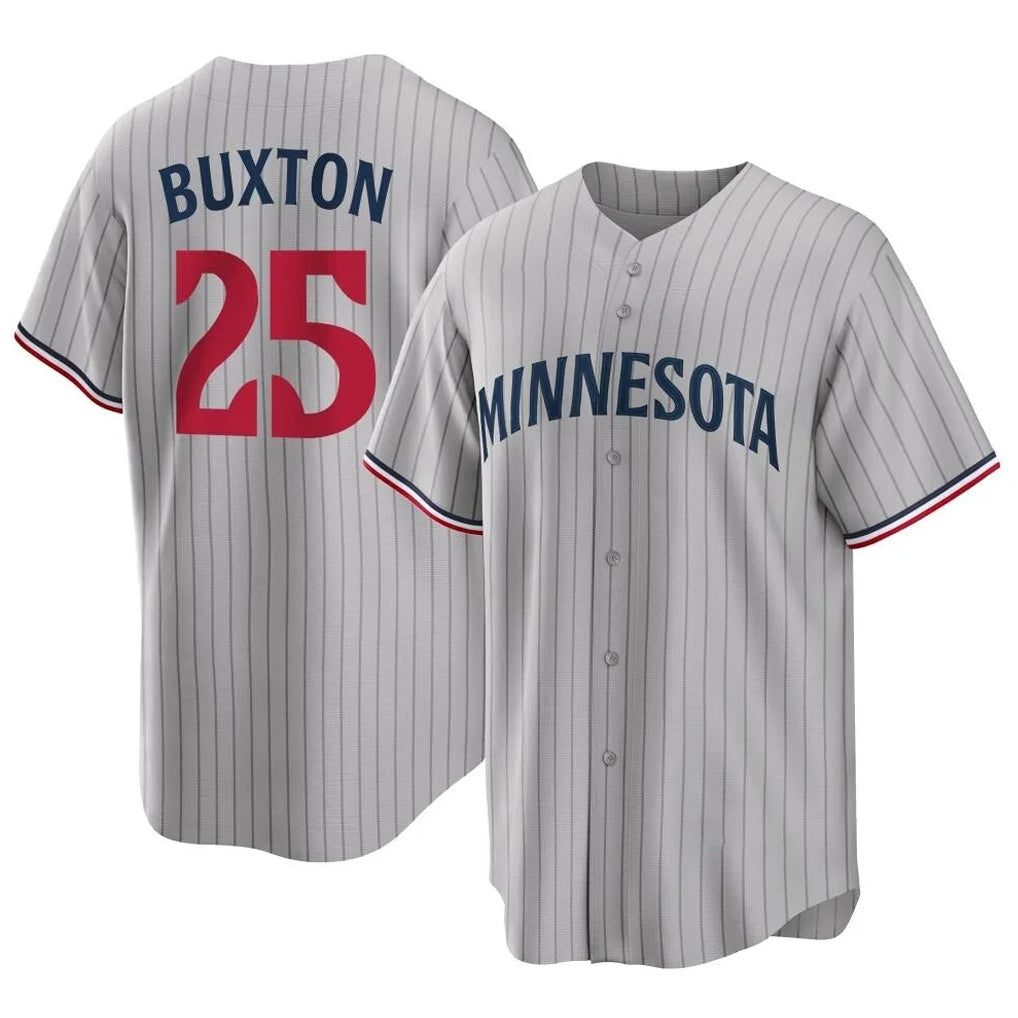 Johmsee M.Twins #25 Byron Buxton Player Gray Game Limited Home Stitched Jerseys