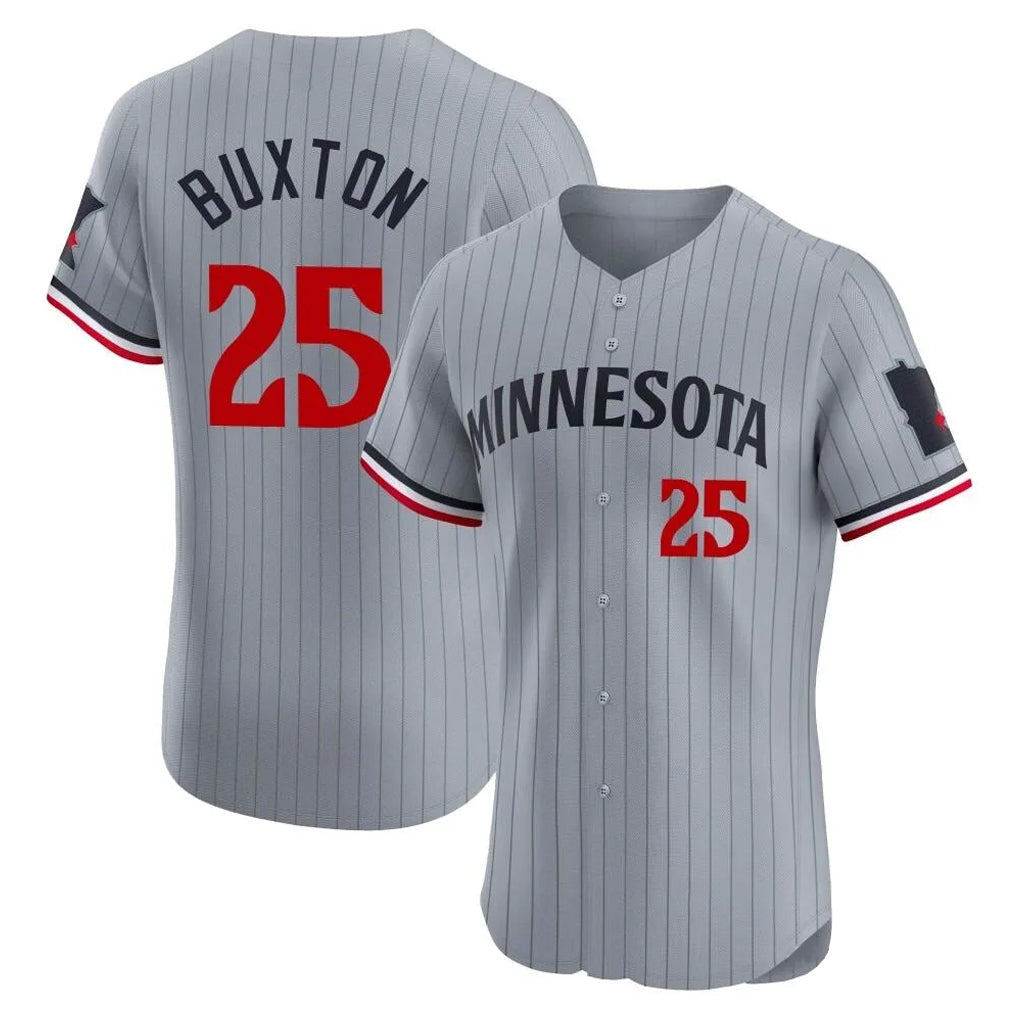 Johmsee M.Twins #25 Byron Buxton Player Gray Home Limited Elite Stitched Jerseys