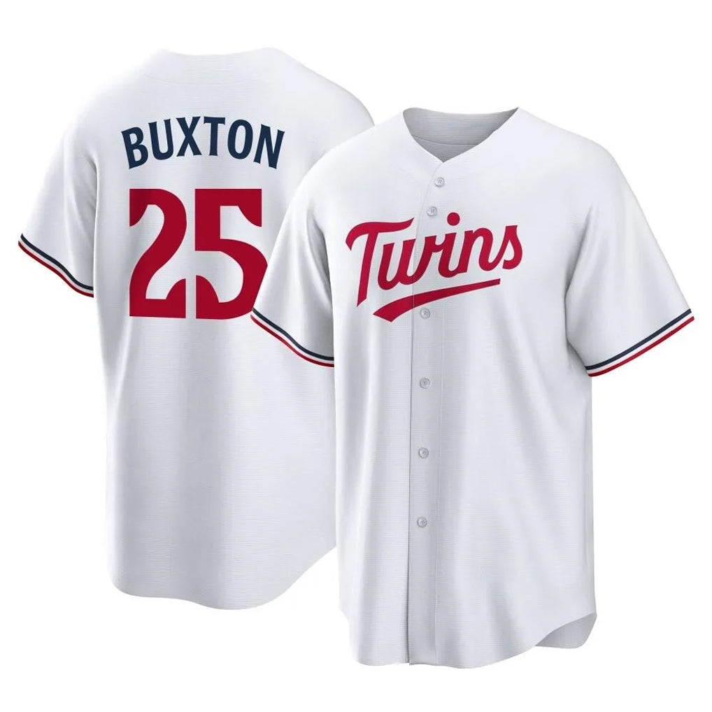 Johmsee M.Twins #25 Byron Buxton Player White Home Game Stitched Jerseys
