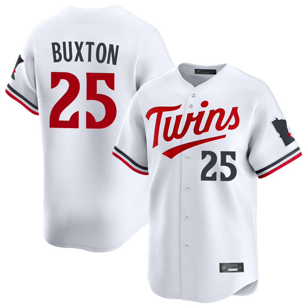 Johmsee M.Twins #25 Byron Buxton Player White Home Limited Stitched Jerseys