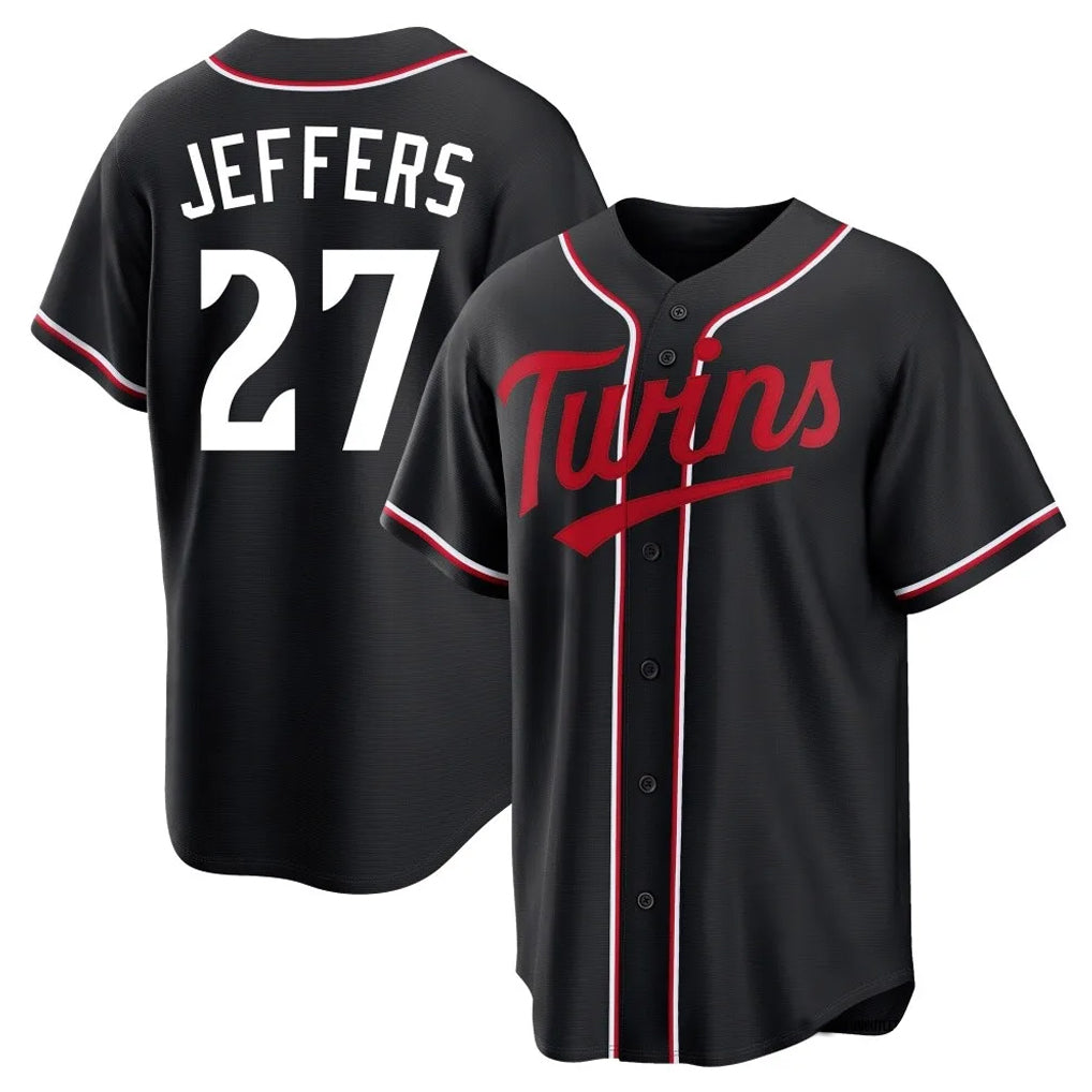 Johmsee M.Twins #27 Ryan Jeffers Player Black Fashion Out Home Limited Stitched Jerseys