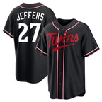 Johmsee M.Twins #27 Ryan Jeffers Player Black Fashion Out Home Limited Stitched Jerseys