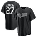 Johmsee M.Twins #27 Ryan Jeffers Player Black Home Game Stitched Jerseys