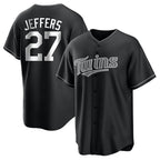Johmsee M.Twins #27 Ryan Jeffers Player Black Home Game Stitched Jerseys