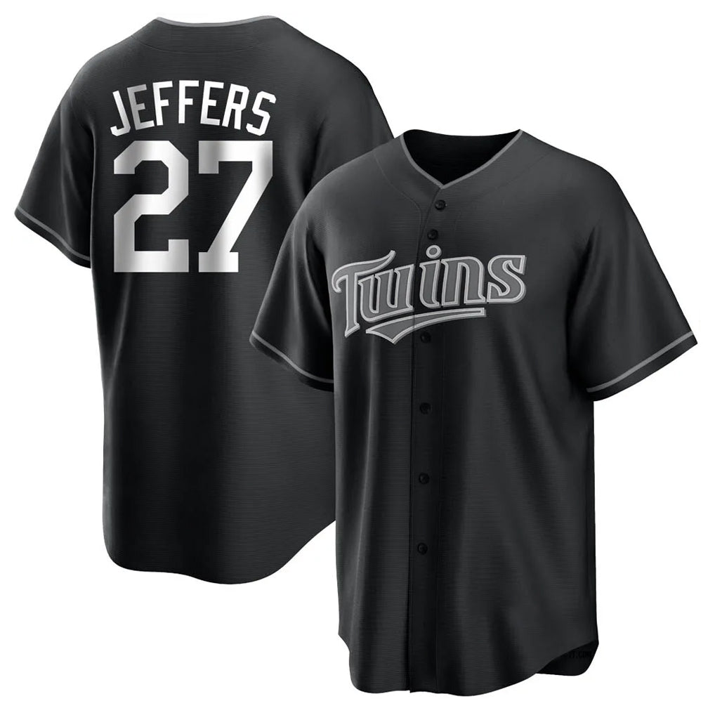 Johmsee M.Twins #27 Ryan Jeffers Player Black Home Game Stitched Jerseys