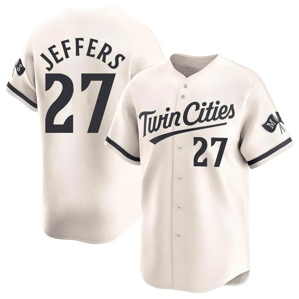 Johmsee M.Twins #27 Ryan Jeffers Player Cream Home Limited Stitched Jerseys