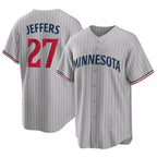 Johmsee M.Twins #27 Ryan Jeffers Player Gray Game Limited Home Stitched Jerseys
