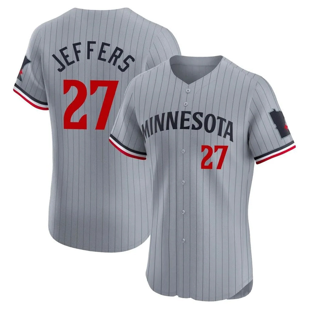 Johmsee M.Twins #27 Ryan Jeffers Player Gray Home Limited Elite Stitched Jerseys