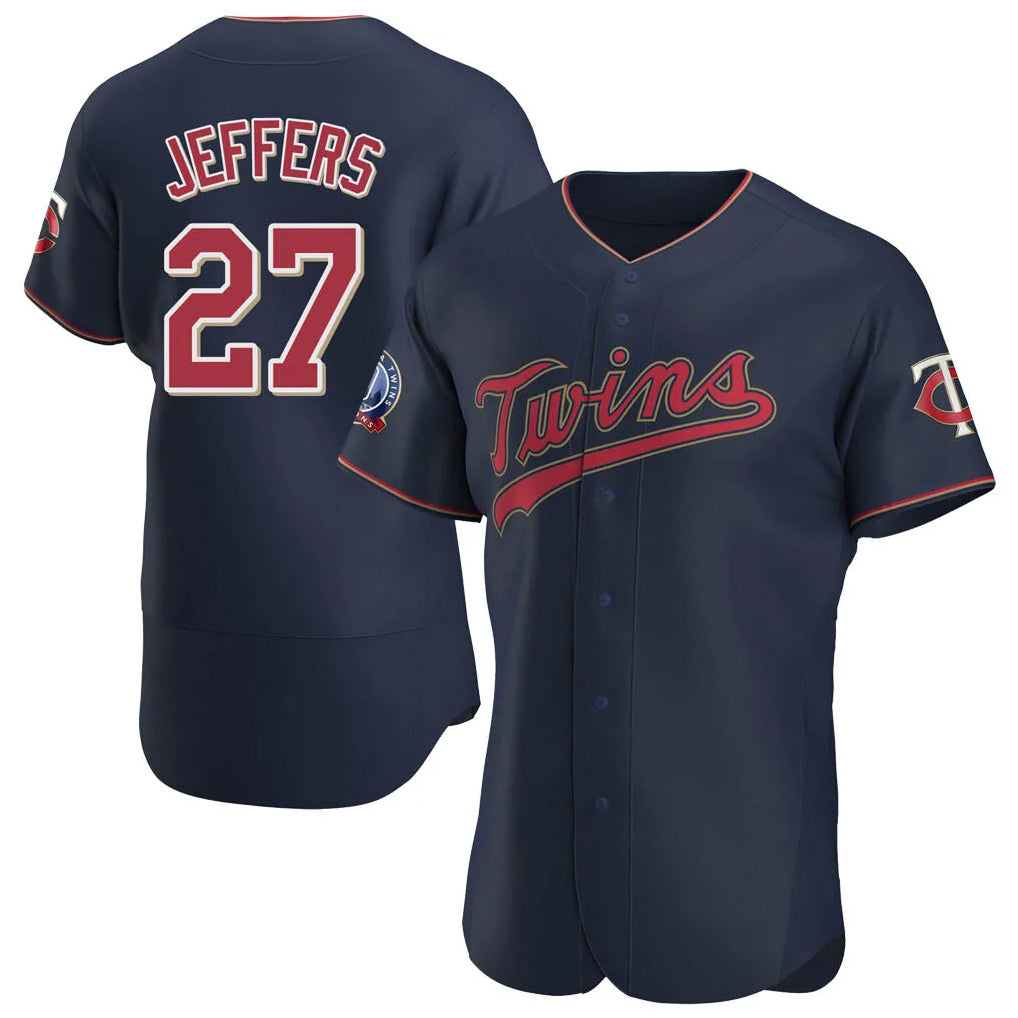 Johmsee M.Twins #27 Ryan Jeffers Player Navy 60th Home Limited Elite Stitched Jerseys