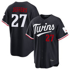 Johmsee M.Twins #27 Ryan Jeffers Player Navy Home Game Stitched Jerseys