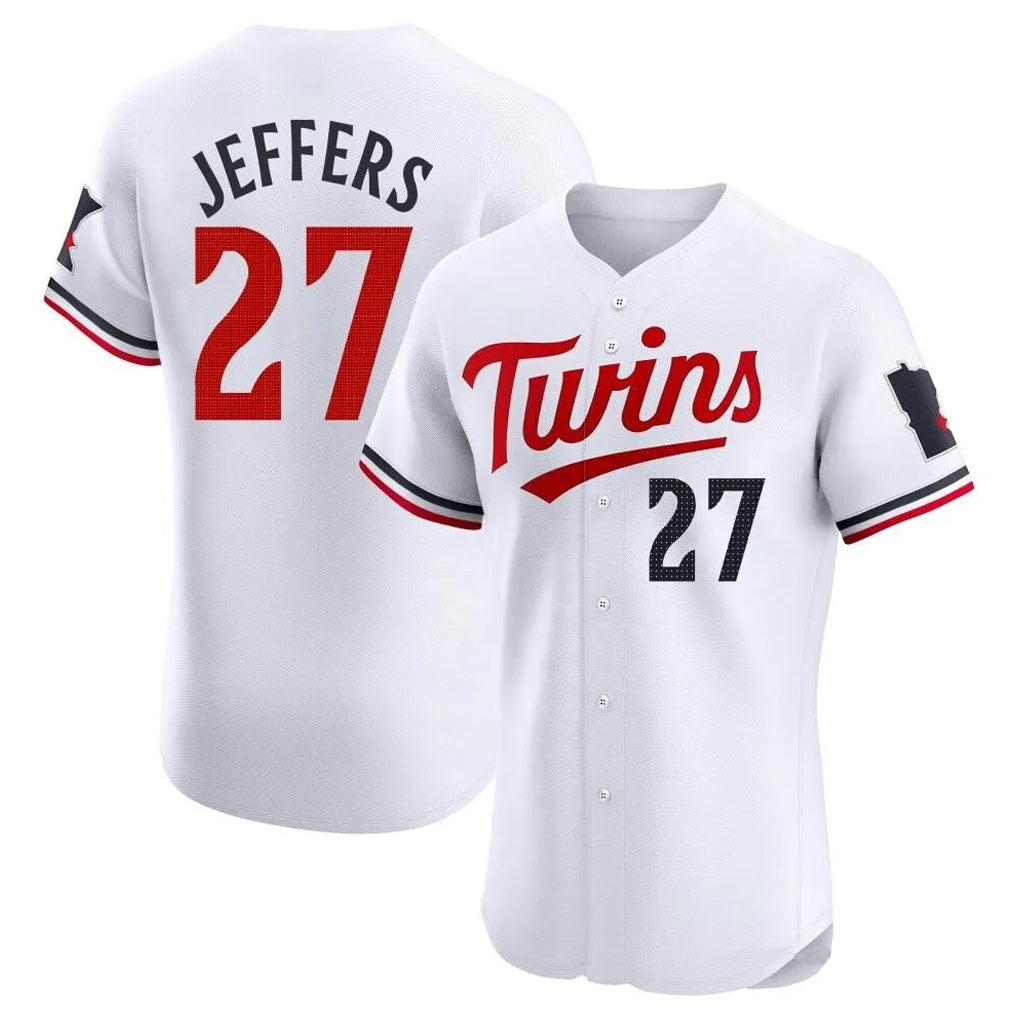 Johmsee M.Twins #27 Ryan Jeffers Player White Home Limited Elite Stitched Jerseys