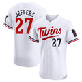 Johmsee M.Twins #27 Ryan Jeffers Player White Home Limited Elite Stitched Jerseys