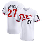 Johmsee M.Twins #27 Ryan Jeffers Player White Home Limited Elite Stitched Jerseys