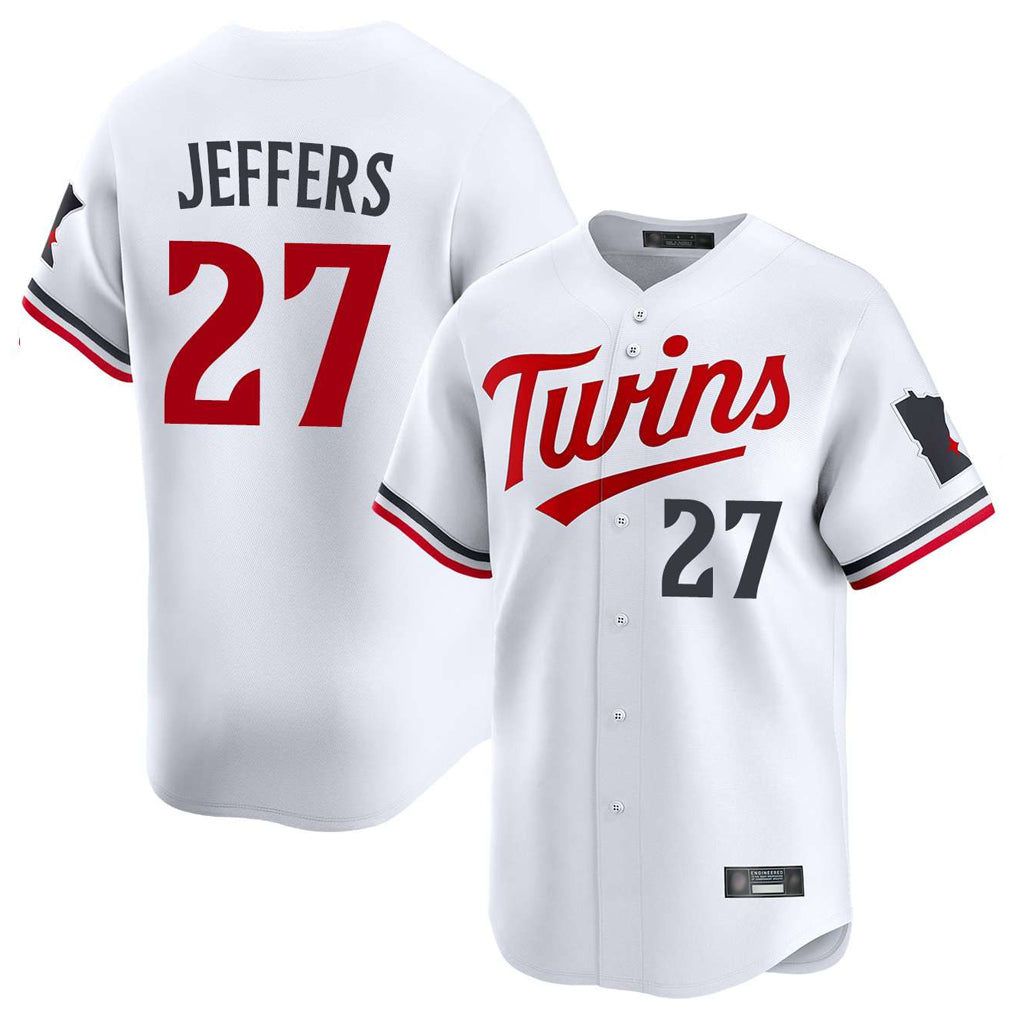 Johmsee M.Twins #27 Ryan Jeffers Player White Home Limited Stitched Jerseys